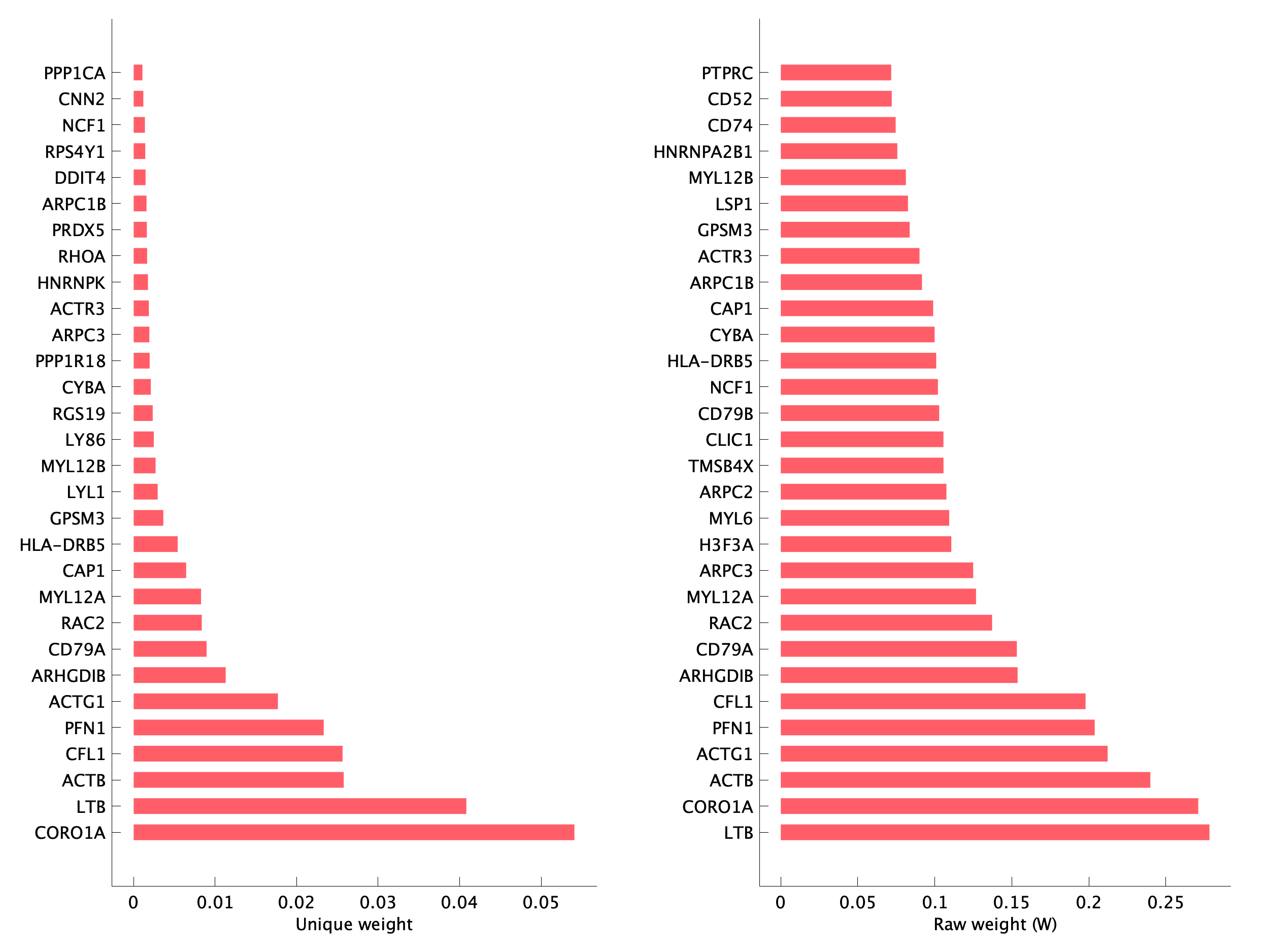 Top genes of pB05 program