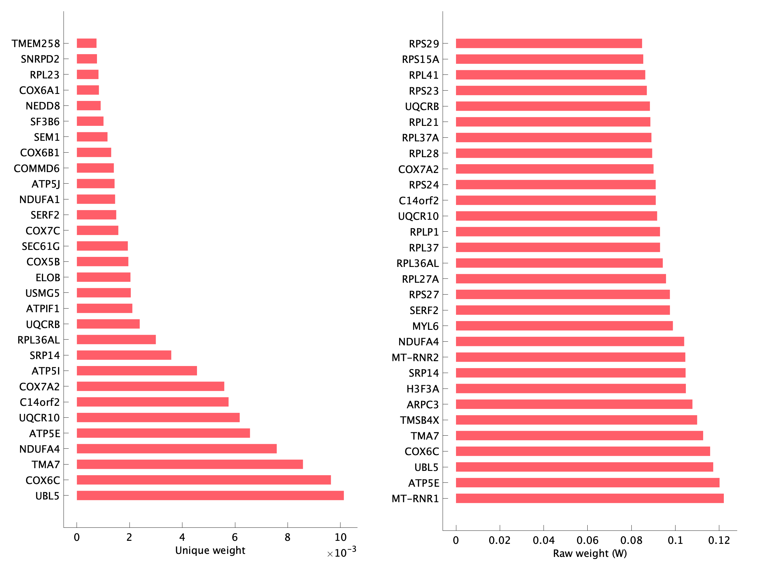 Top genes of pB14 program