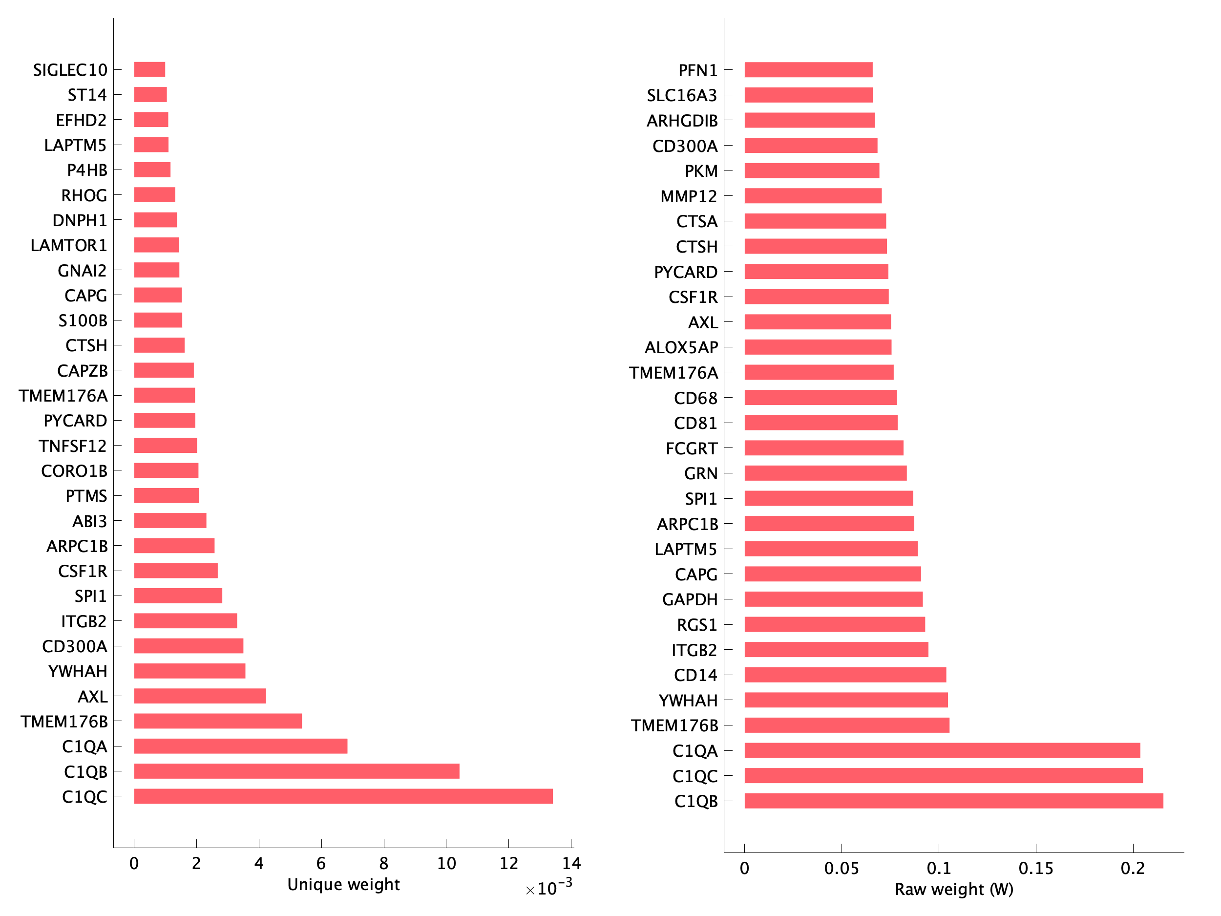 Top genes of pM05 program