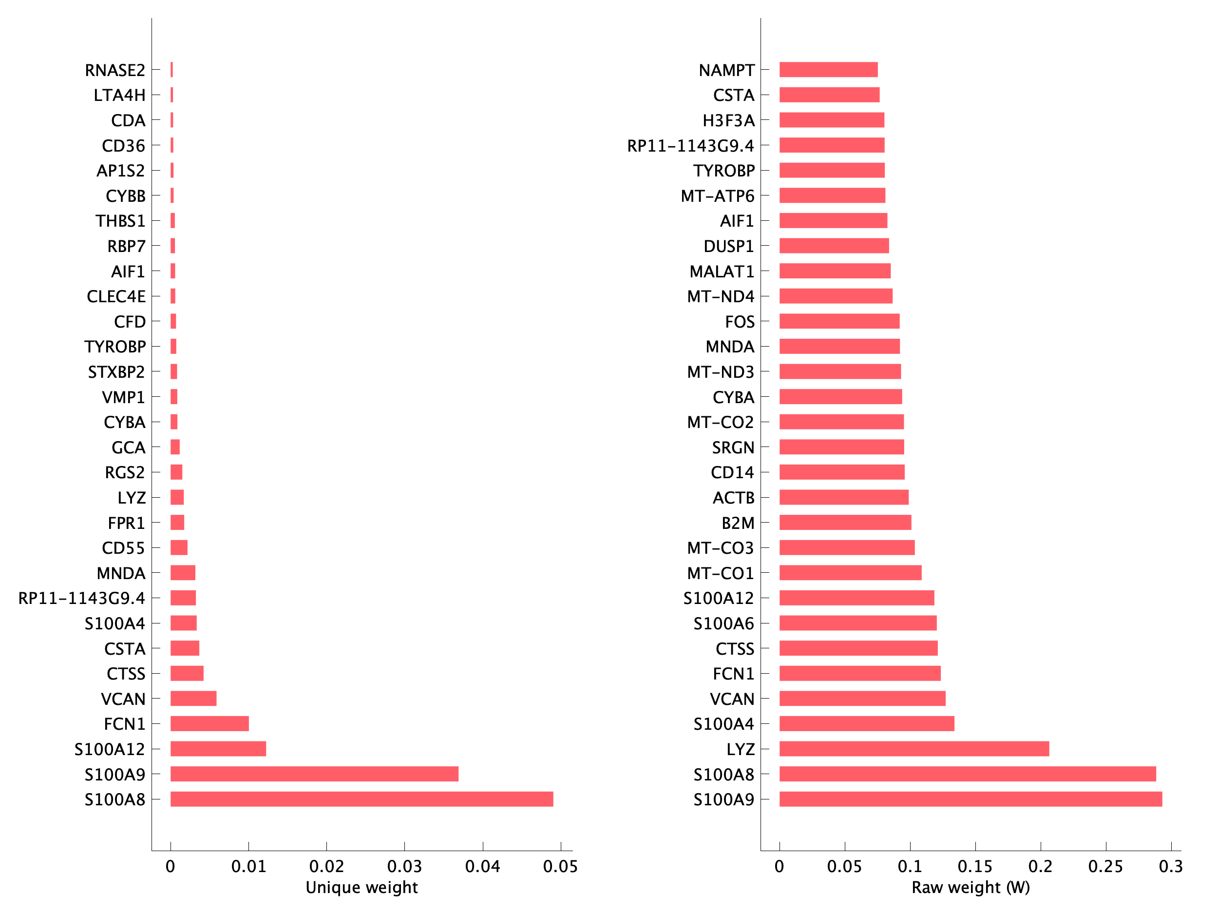 Top genes of pM16 program