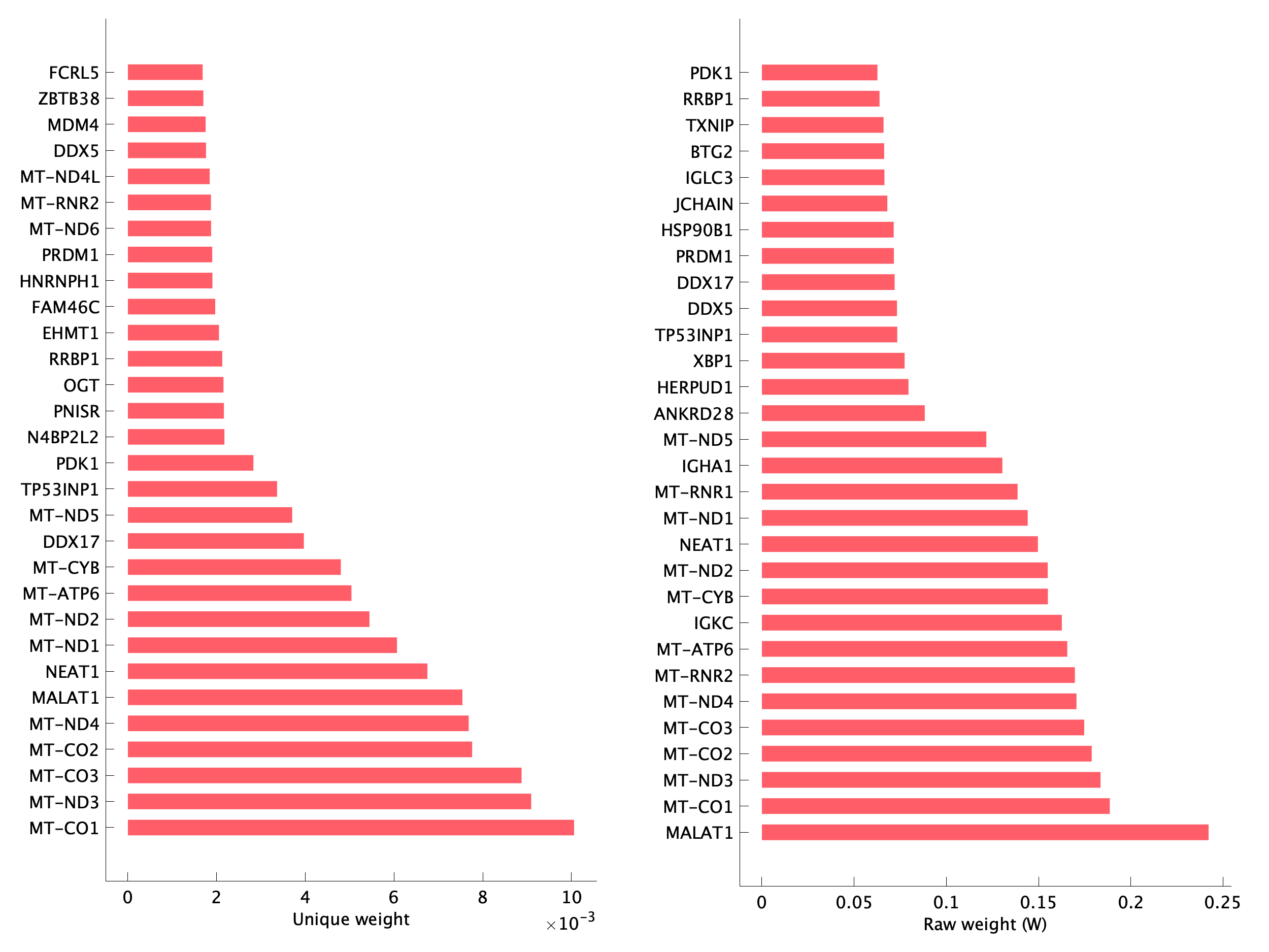 Top genes of pP05 program