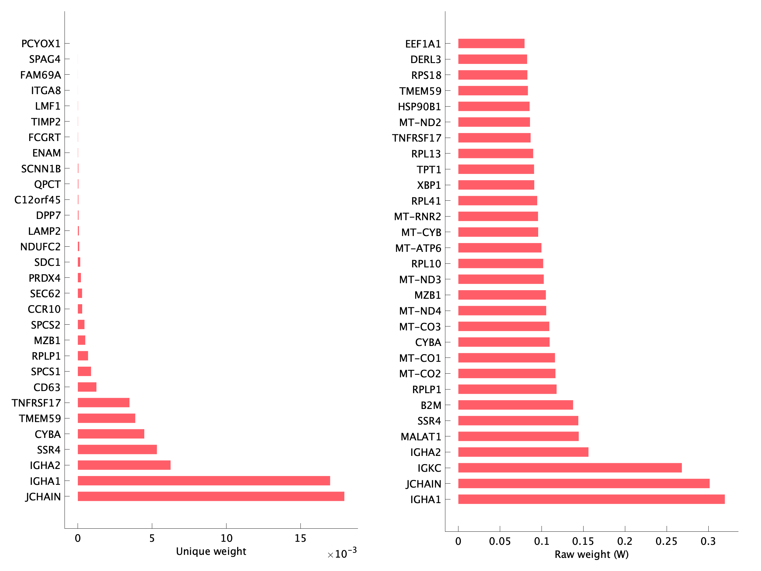 Top genes of pP06 program