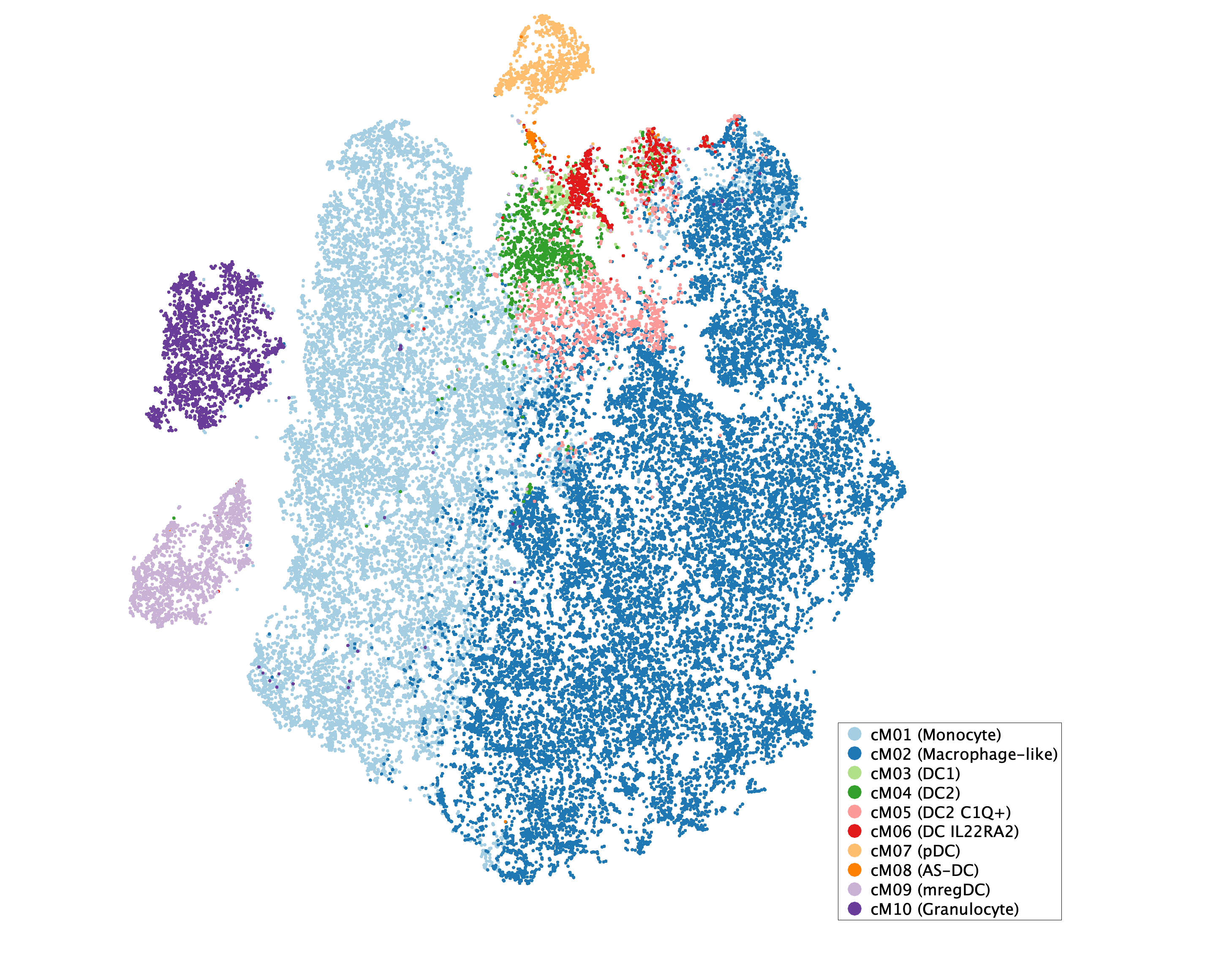 tSNE of subtypes for Myeloid