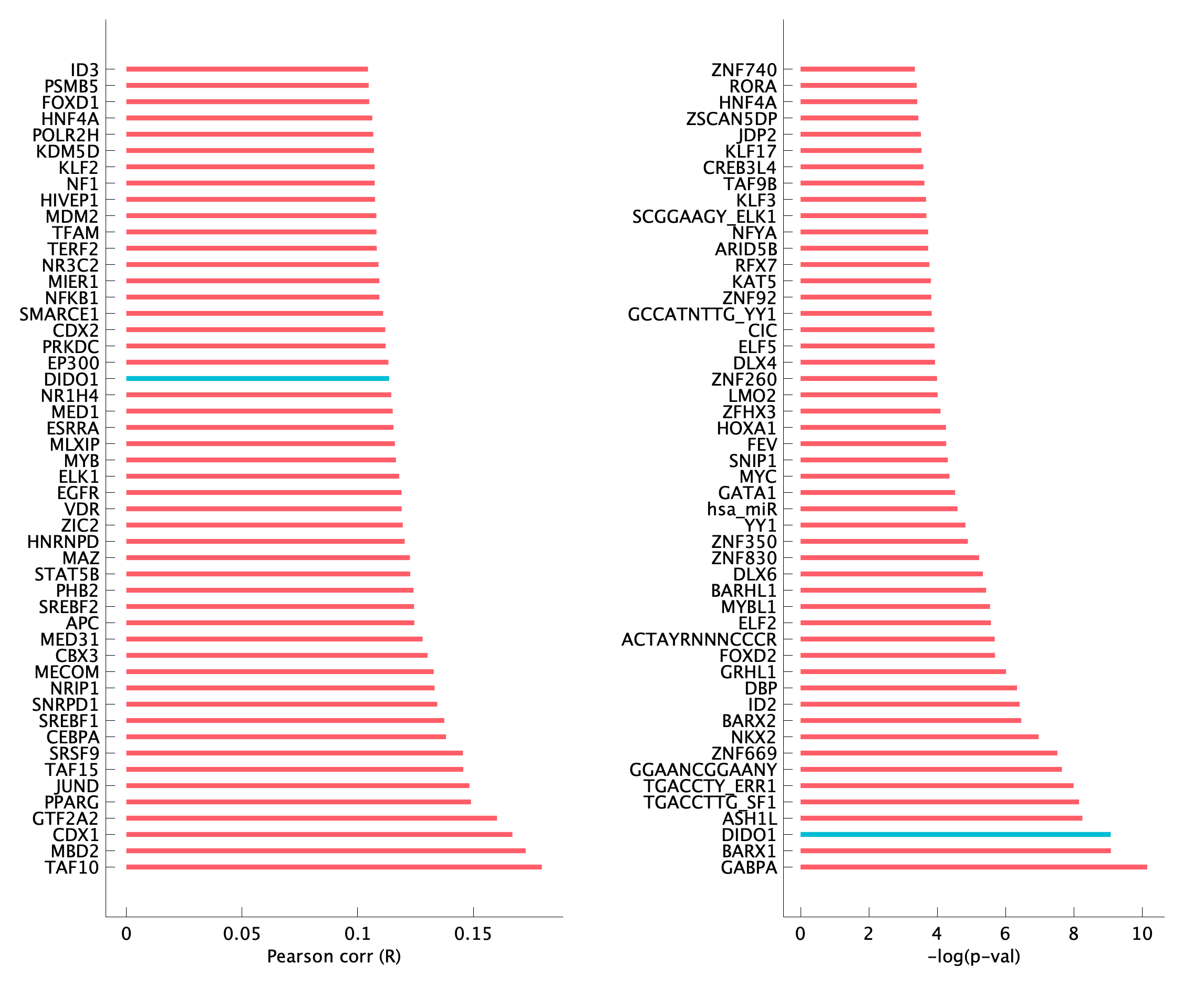 TF enrichment of pEpiTp27