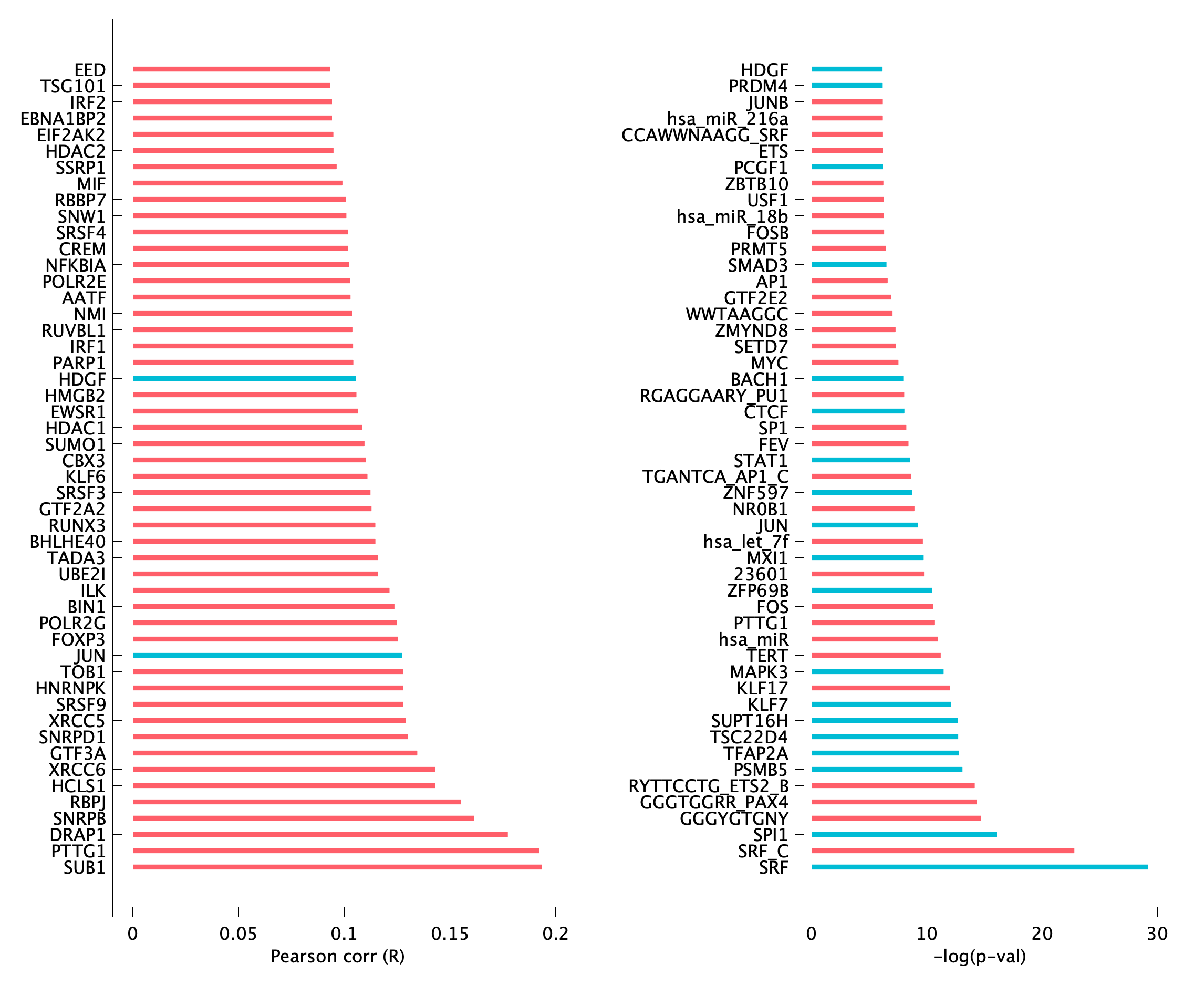 TF enrichment of pTNI04